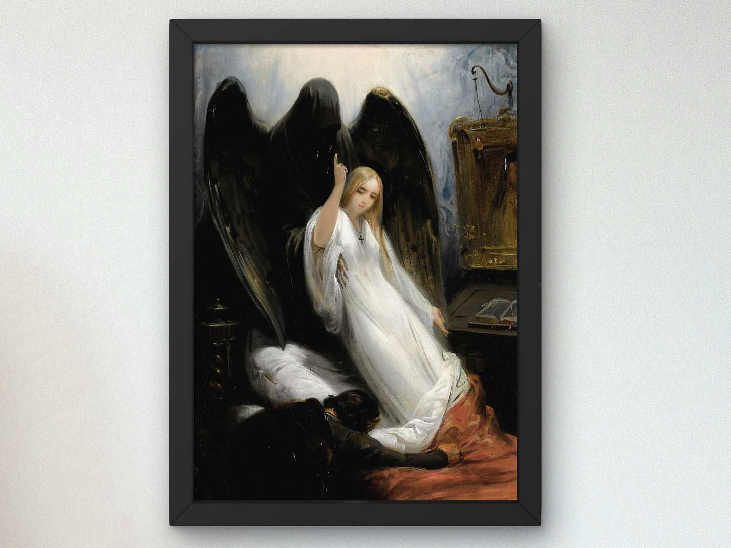 Death and the Maiden by Horace Vernet 1841, Wall Art Print, Fine Art Reproduction, Museum Quality Decor, Poster