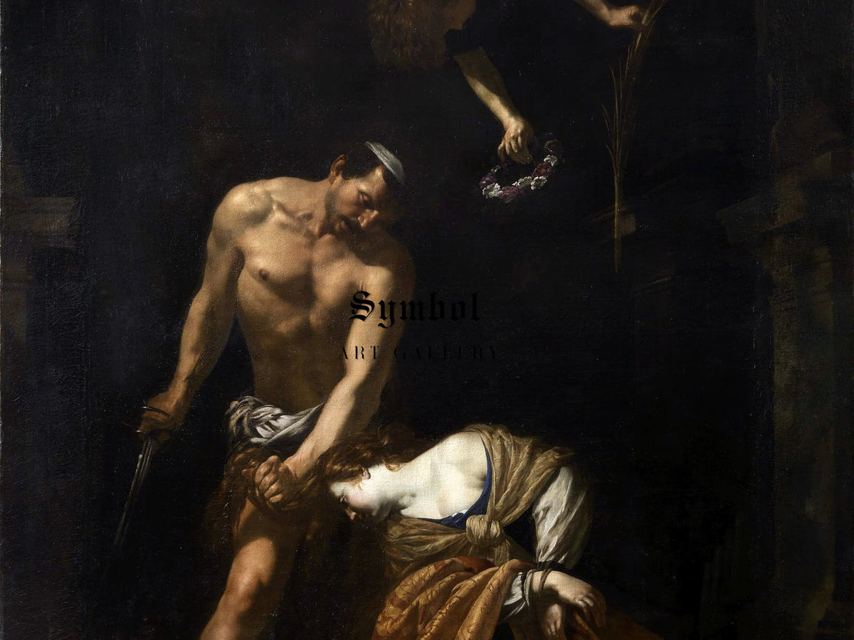 Martyrdom of St. Cecilia by Orazio Riminaldi 1620, Wall Art Print, Fine Art Reproduction, Museum Quality Decor, Poster