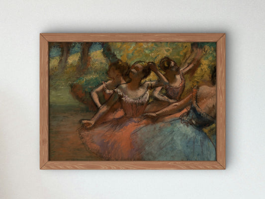 Four Ballet Dancers on Stage by Edgar Degas 1890, Wall Art Print, Fine Art Reproduction, Museum Quality Decor, Poster