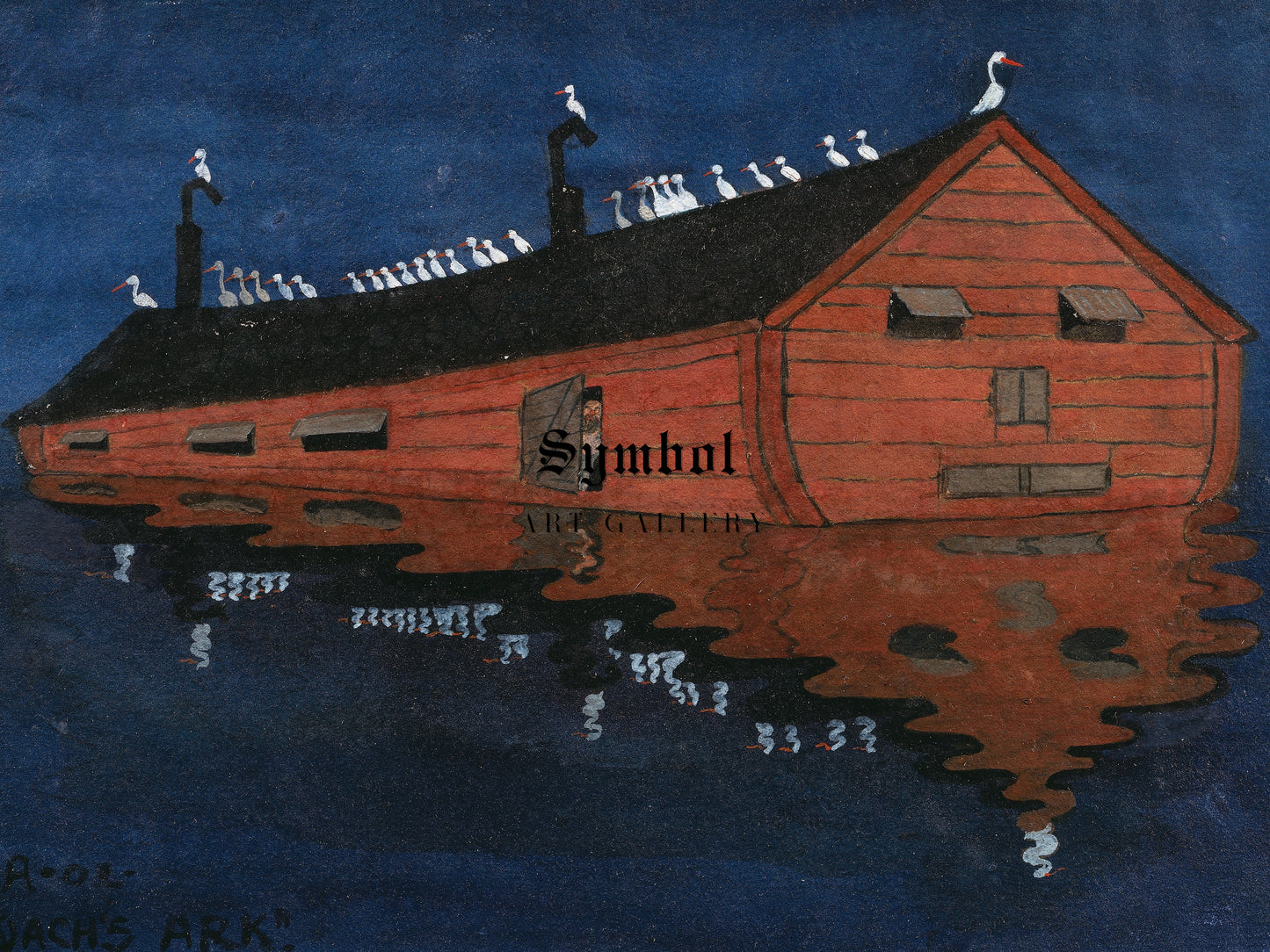 Noah's Ark by Ivar Arosenius, Wall Art Print, Fine Art Reproduction, Museum Quality Decor, Poster