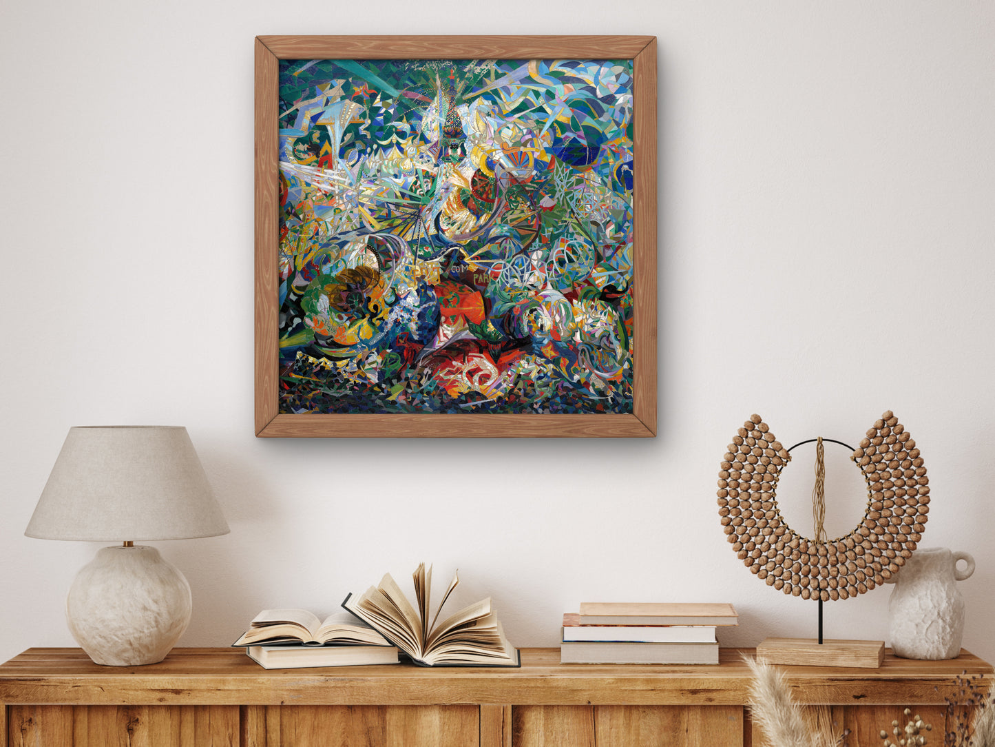Battle of Lights, Coney Island, Mardi Gras by Joseph Stella 1913, Wall Art Print, Fine Art Reproduction, Museum Quality Decor, Poster