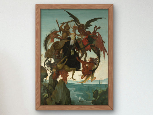 The Torment of Saint Anthony by Michelangelo 1487, Wall Art Print, Fine Art Reproduction, Museum Quality Decor, Poster