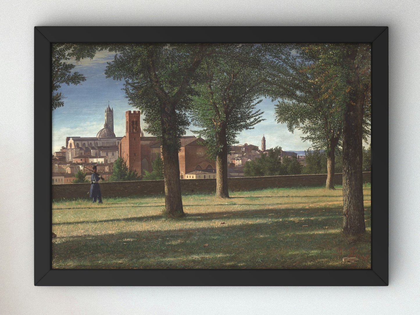 View of Siena by Domenico Pesenti 1872, Wall Art Print, Fine Art Reproduction, Museum Quality Decor, Poster