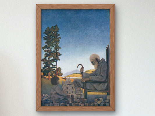Shuffle Shoon and Amber Locks by Maxfield Parrish 1904, Wall Art Print, Fine Art Reproduction, Museum Quality Decor, Poster