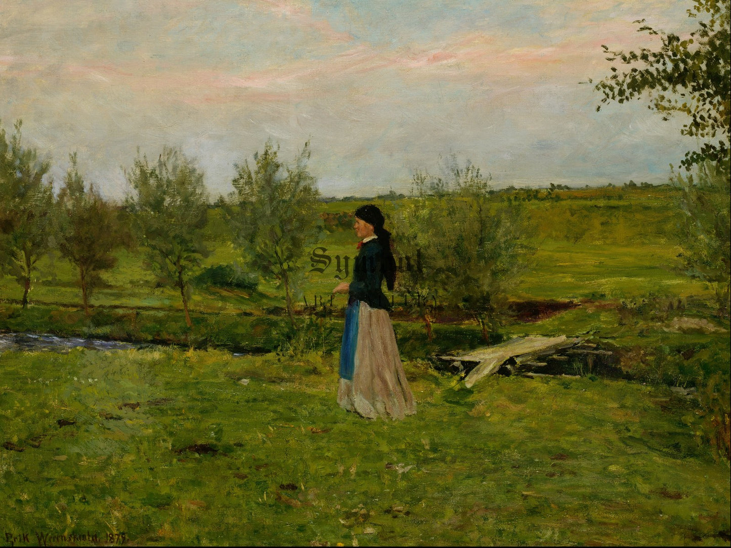 Evening at Pipping by Erik Werenskiold 1879, Wall Art Print, Fine Art Reproduction, Museum Quality Decor, Poster