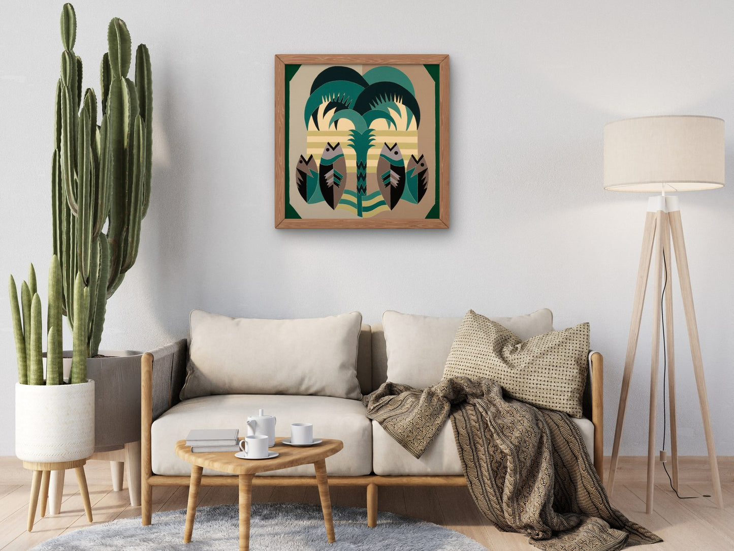 Palma e pesci by Fortunato Depero 1937, Wall Art Print, Fine Art Reproduction, Museum Quality Decor, Poster