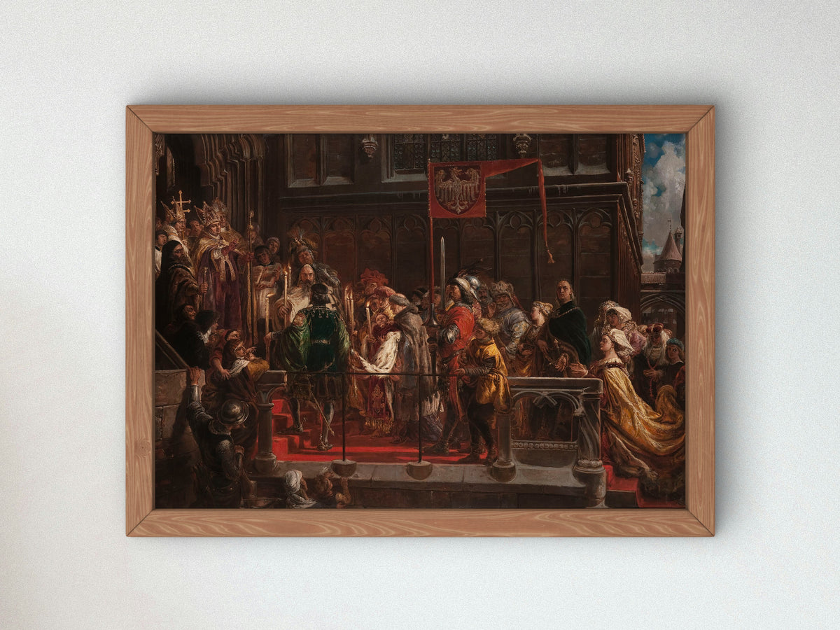 Baptism of Władysław Warneńczyk by Jan Matejko 1881, Wall Art Print, Fine Art Reproduction, Museum Quality Decor, Poster