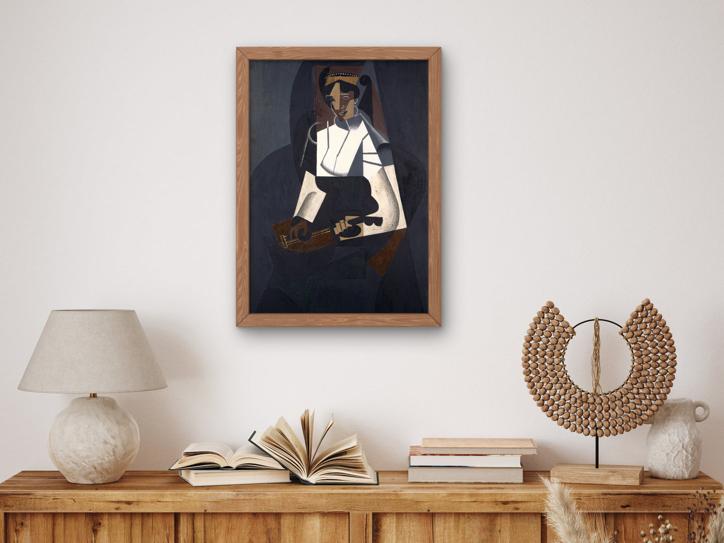 Woman with Mandolin by Juan Gris 1916, Wall Art Print, Fine Art Reproduction, Museum Quality Decor, Poster