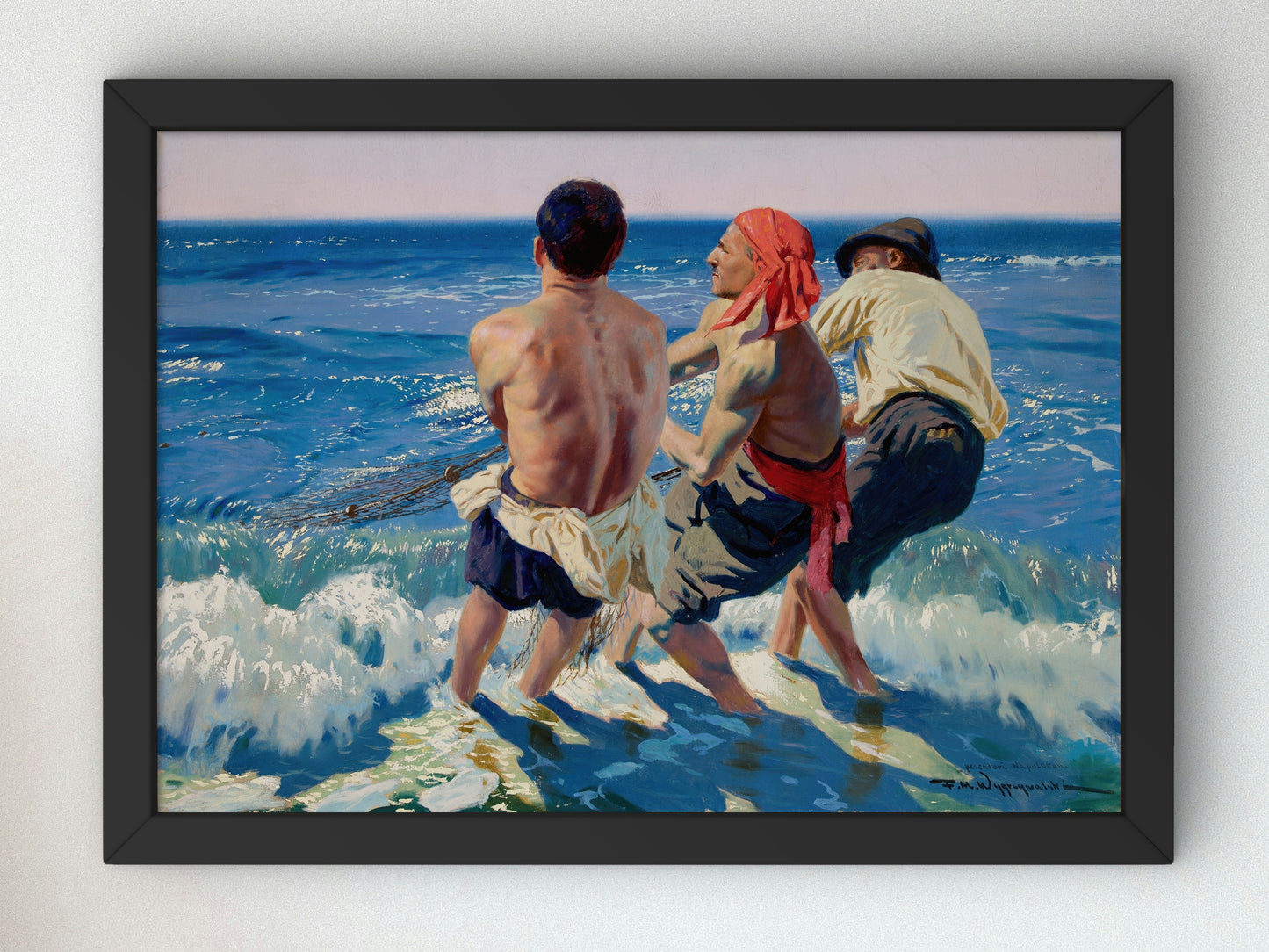 Neapolitan Fishermen by Feliks Wygrzywalski 1915, Wall Art Print, Fine Art Reproduction, Museum Quality Decor, Poster