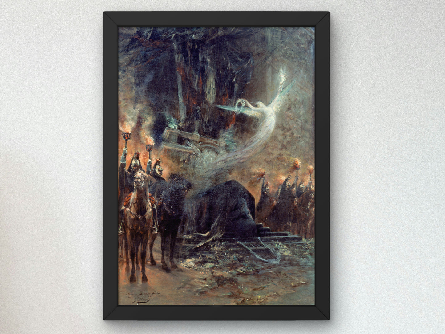 Funeral of Victor Hugo, the Vigil Under the Arc de Triomphe by Georges Jules Victor Clairin 1885, Wall Art Print, Fine Art Reproduction