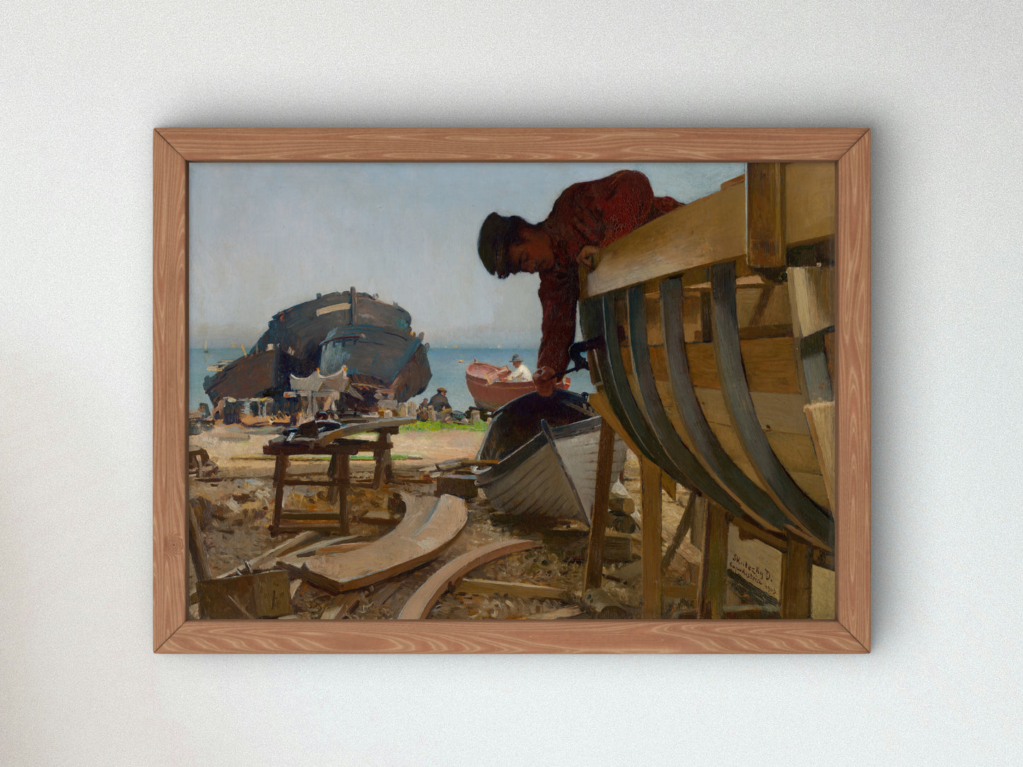 Shipyard in Capo d'Istria by Dominik Skutecký 1903, Wall Art Print, Fine Art Reproduction, Museum Quality Decor, Poster