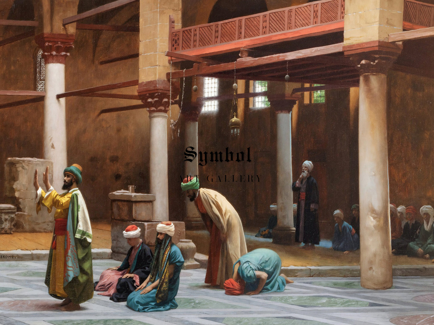 Prayers in the Mosque by Jean Léon Gérôme 1864, Wall Art Print, Fine Art Reproduction, Museum Quality Decor, Poster