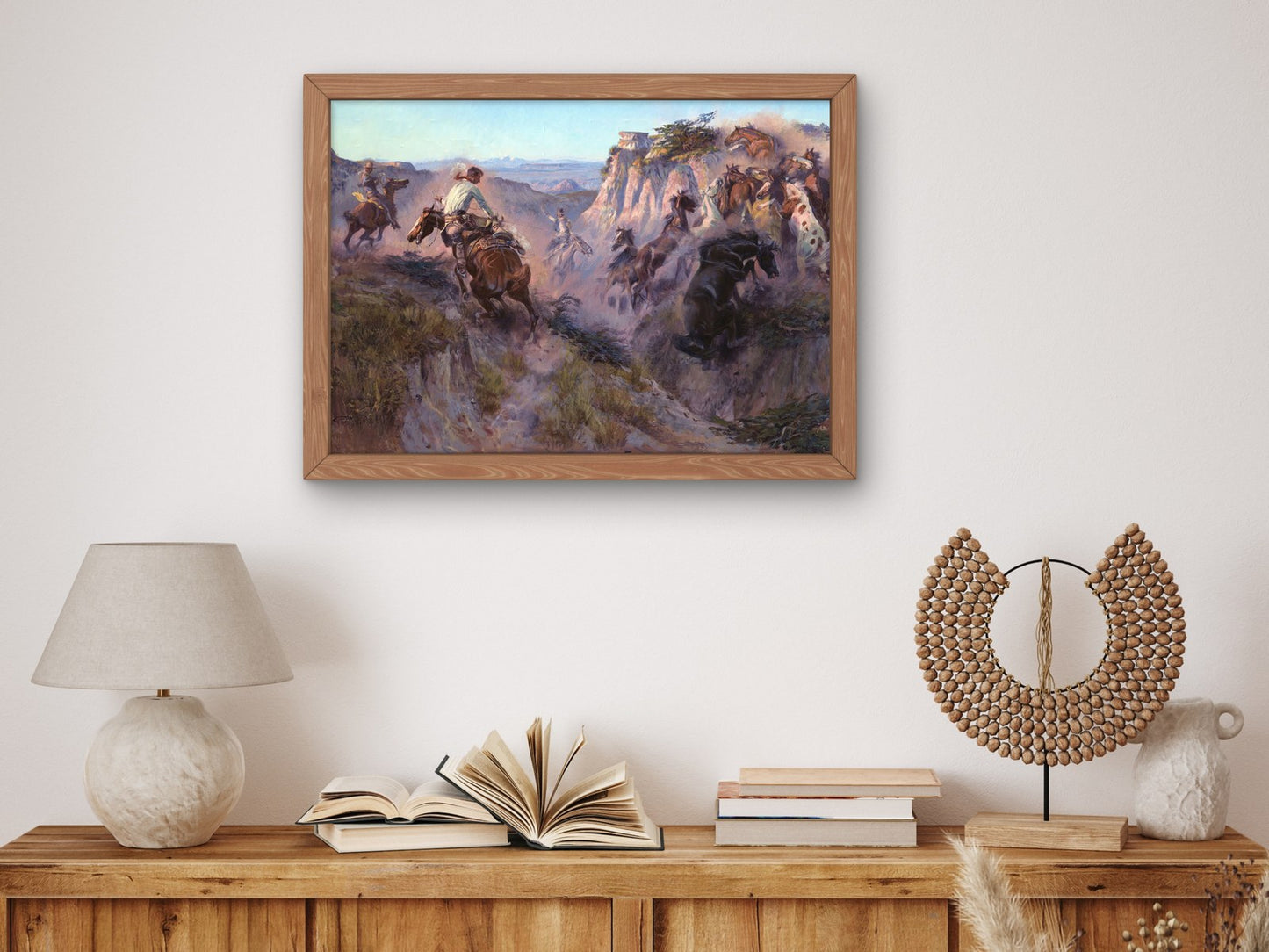 Wild Horse Hunters by Charles Marion Russell 1913, Wall Art Print, Fine Art Reproduction, Museum Quality Decor, Poster