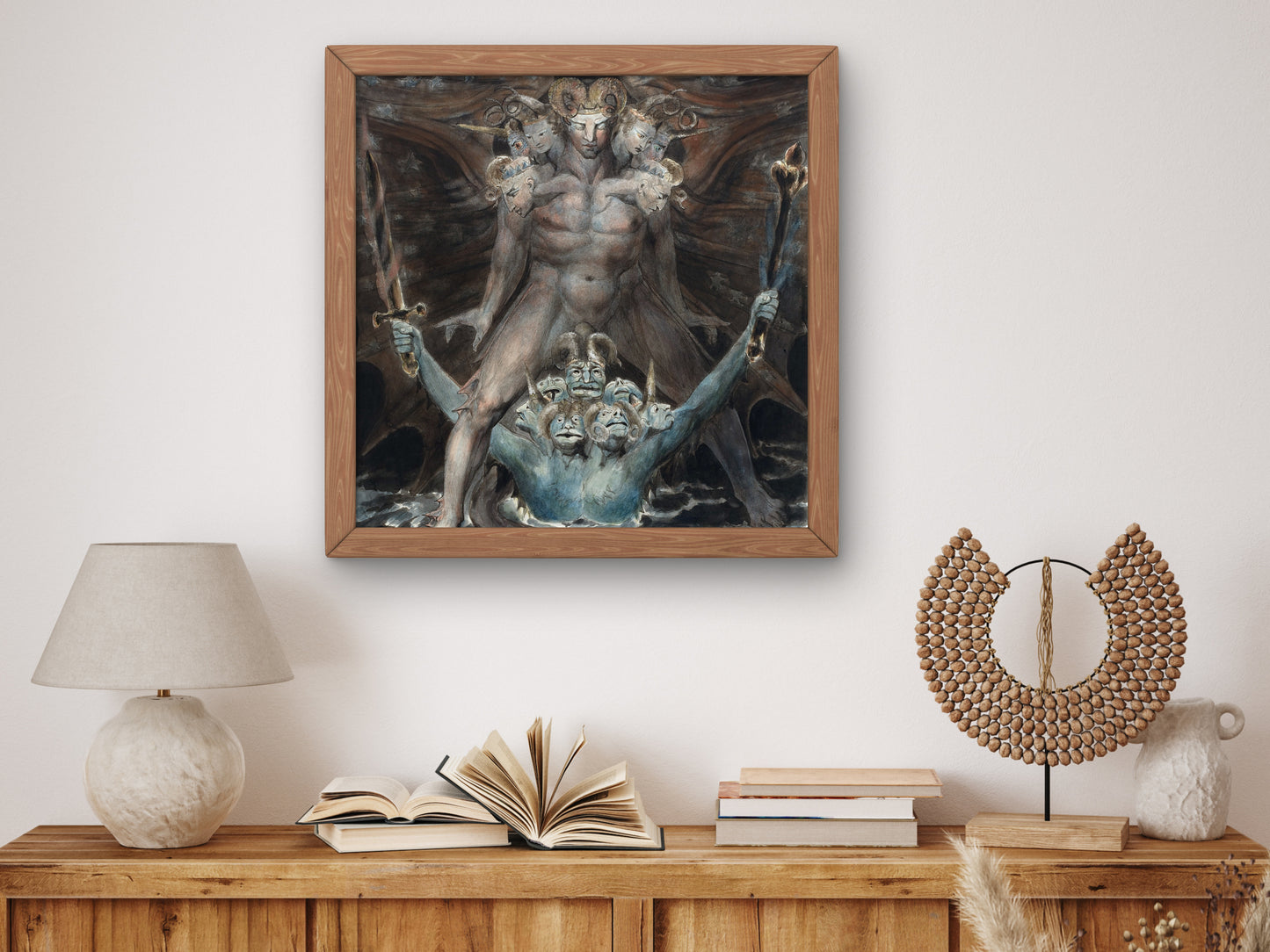 The Great Red Dragon and the Beast from the Sea by William Blake 1805, Wall Art Print, Fine Art Reproduction, Museum Quality Decor, Poster