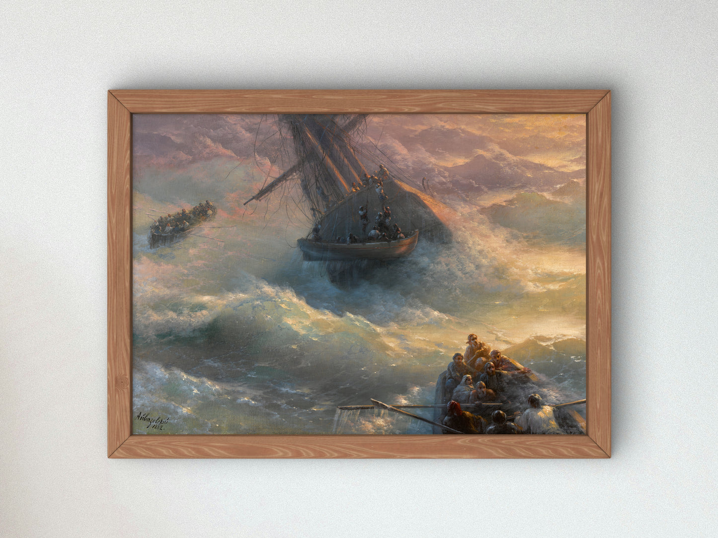 Abandoning Ship by Ivan Konstantinovich Aivazovsky 1882, Wall Art Print, Fine Art Reproduction, Museum Quality Decor, Poster