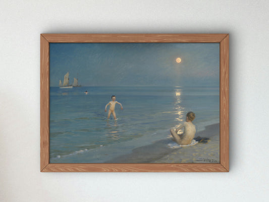 Boys Bathing at Skagen by Peder Severin Krøyer 1899, Wall Art Print, Fine Art Reproduction, Museum Quality Decor, Poster