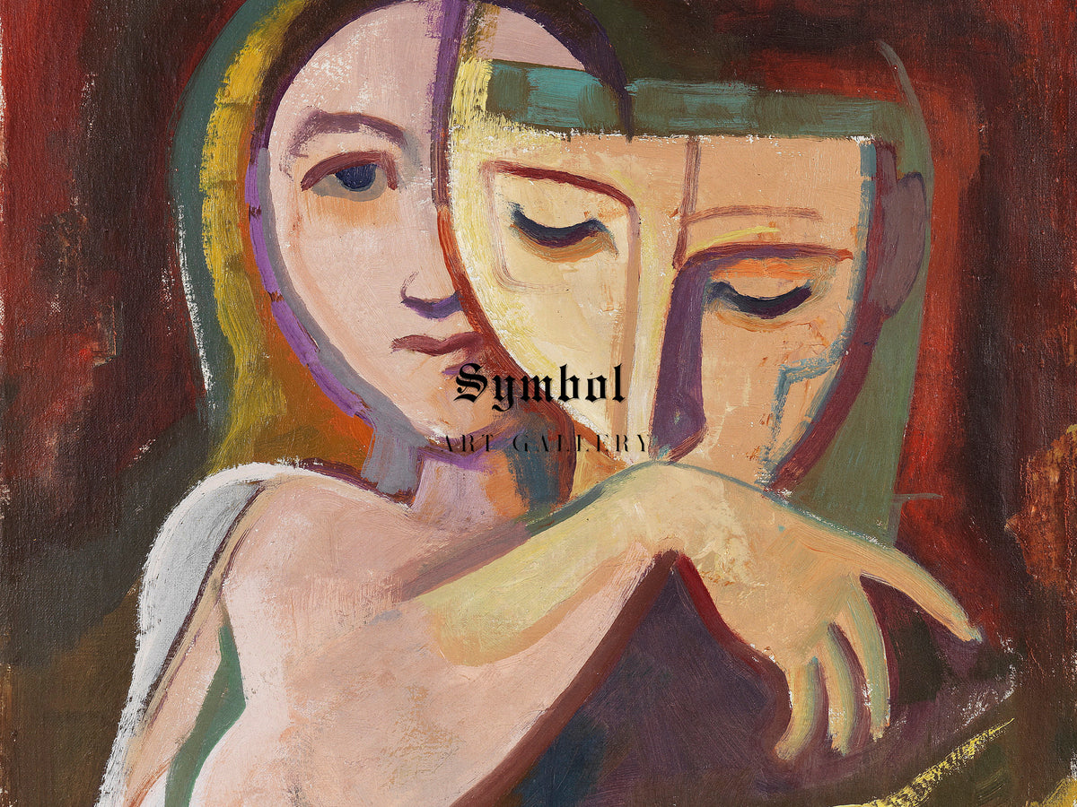 Girl with Mask by Karl Hofer 1949, Wall Art Print, Fine Art Reproduction, Museum Quality Decor, Poster