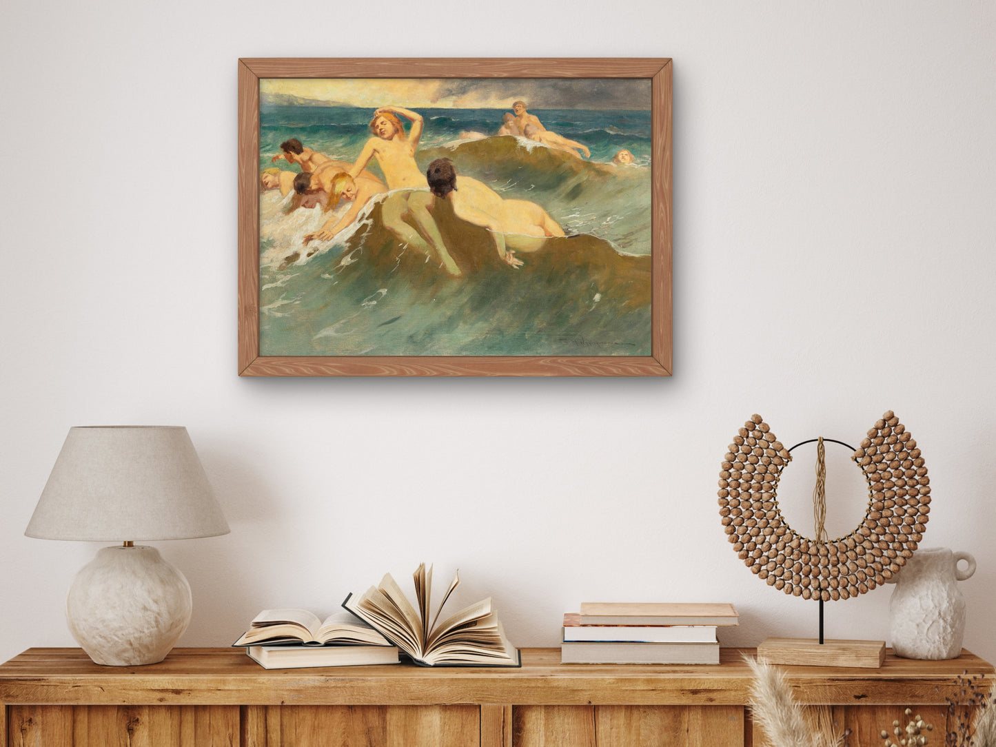 On the Sea Waves by Feliks Michał Wygrzywalski, Wall Art Print, Fine Art Reproduction, Museum Quality Decor, Poster