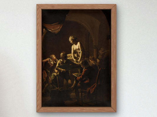 Academy by Lamplight by Joseph Wright of Derby, 1770, Baroque and Chiaroscuro, fine art print