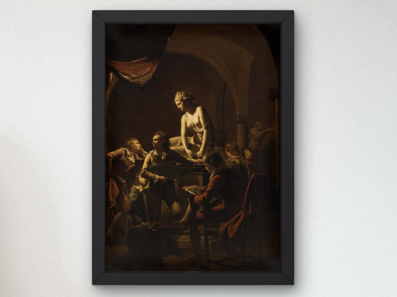 Academy by Lamplight by Joseph Wright of Derby, 1770, Baroque and Chiaroscuro, fine art print