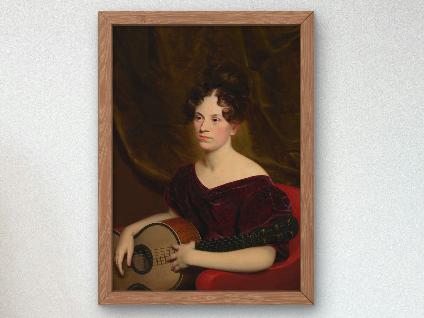 Cora Livingston by Charles Cromwell Ingham 1833, Wall Art Print, Fine Art Reproduction, Museum Quality Decor, Poster