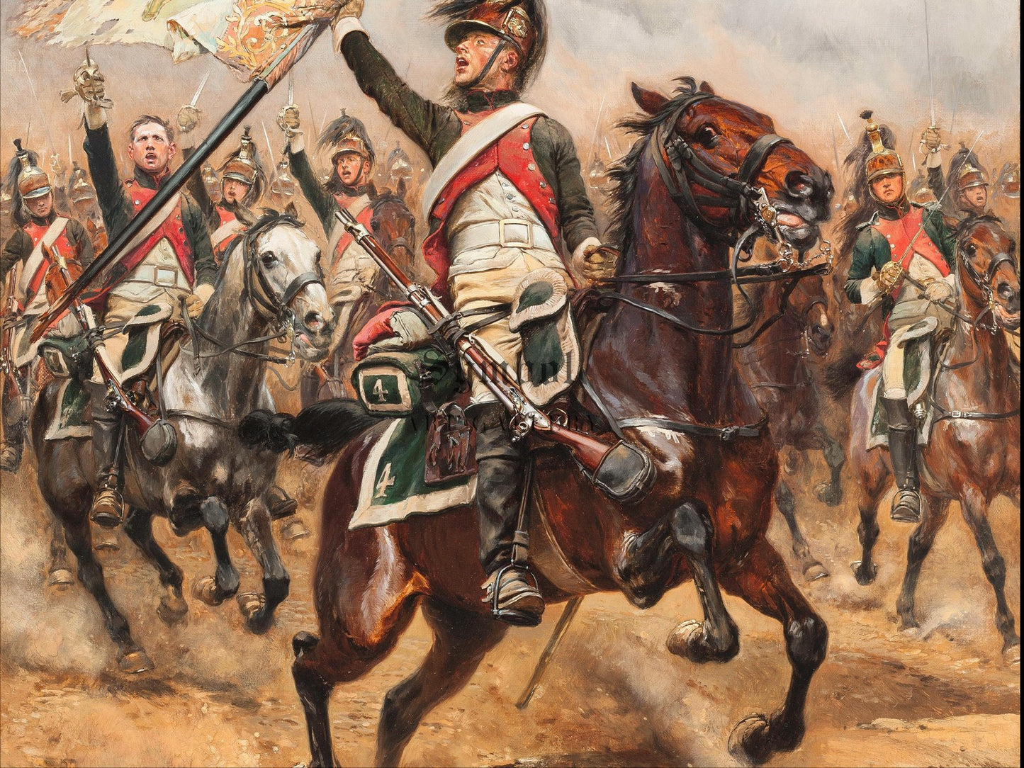 Le Trophée, le 4è Dragons Retour d'une Charge by Édouard Detaille 1898, Wall Art Print, Fine Art Reproduction, Museum Quality Decor, Poster