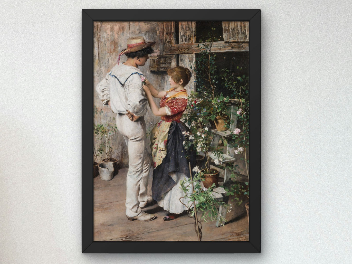 The Flower Girl by Ettore Tito 1888, Wall Art Print, Fine Art Reproduction, Museum Quality Decor, Poster