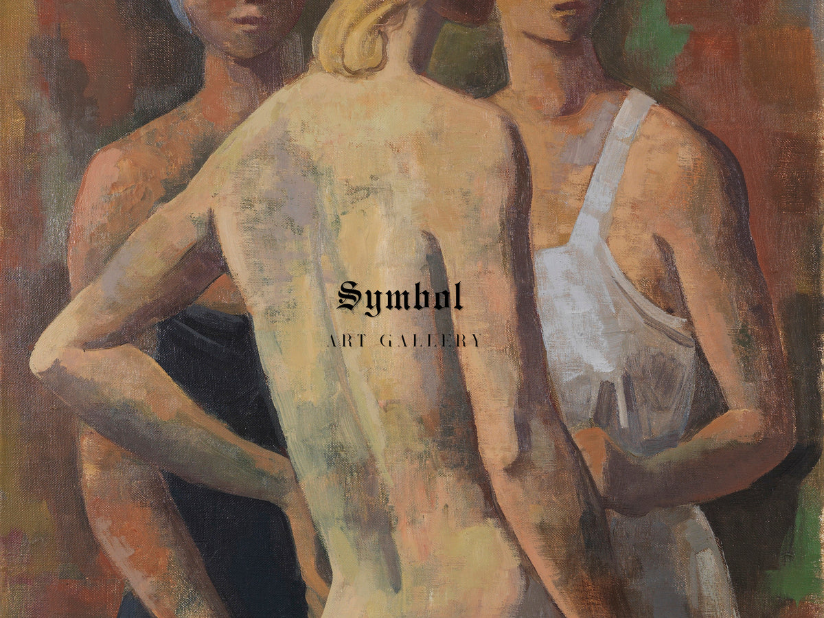 Three Women by Karl Hofer 1941, Wall Art Print, Fine Art Reproduction, Museum Quality Decor, Poster