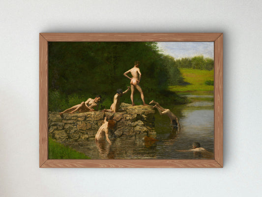 Swimming by Thomas Eakins 1885, Wall Art Print, Fine Art Reproduction, Museum Quality Decor, Poster