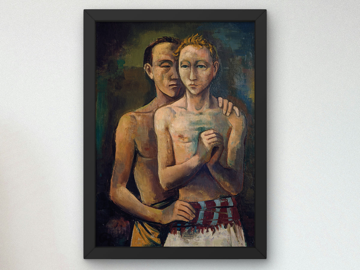 Two Friends by Karl Hofer 1926, Wall Art Print, Fine Art Reproduction, Museum Quality Decor, Poster