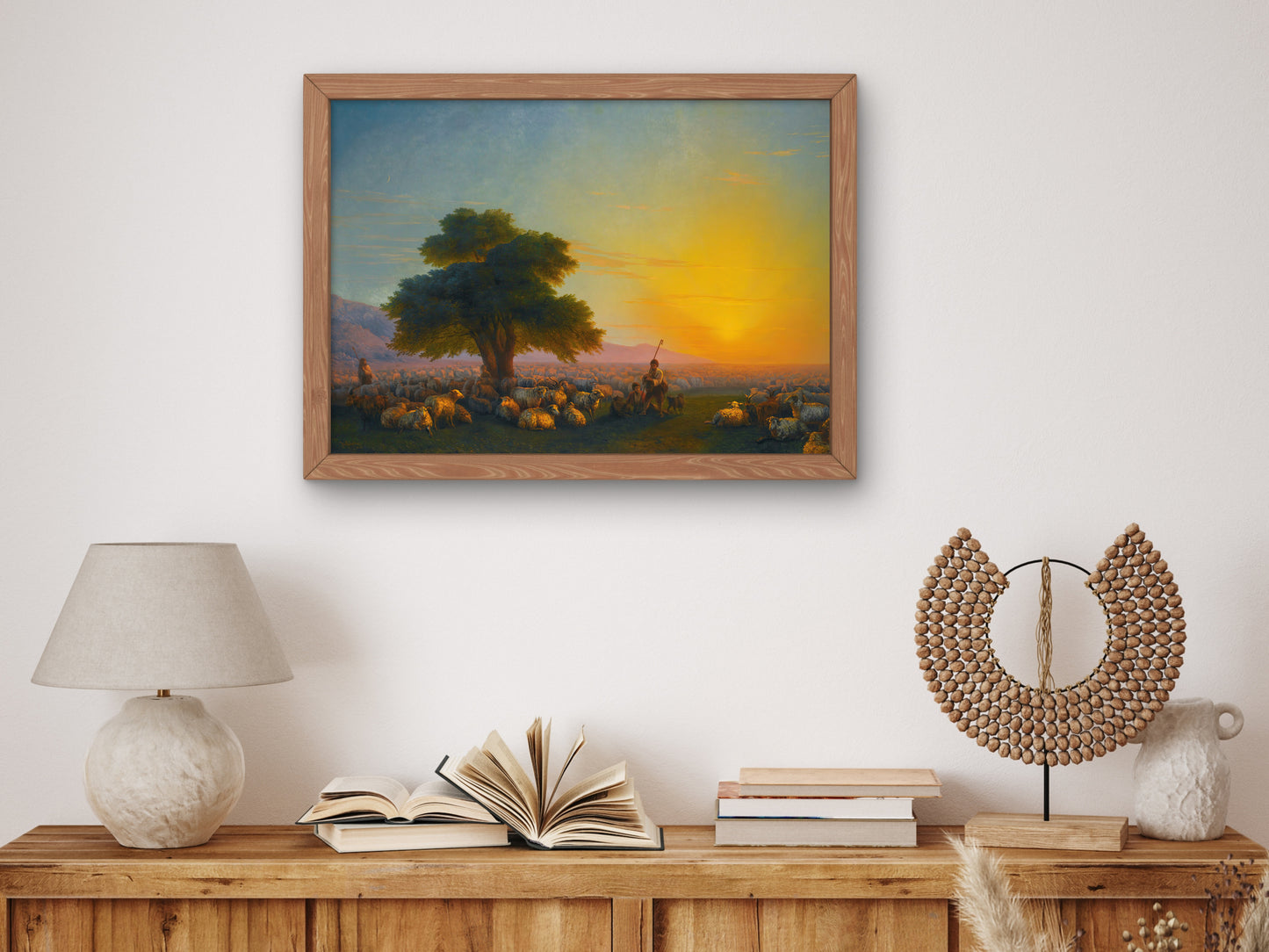Shepherds with a Flock of Sheep by Ivan Konstantinovich Aivazovsky 1872, Wall Art Print, Fine Art Reproduction, Museum Quality Decor, Poster