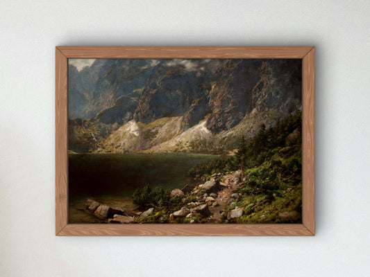 Morskie Oko in the Tatra Mountains by Aleksander Mroczkowski 1891, Wall Art Print, Fine Art Reproduction, Museum Quality Decor, Poster