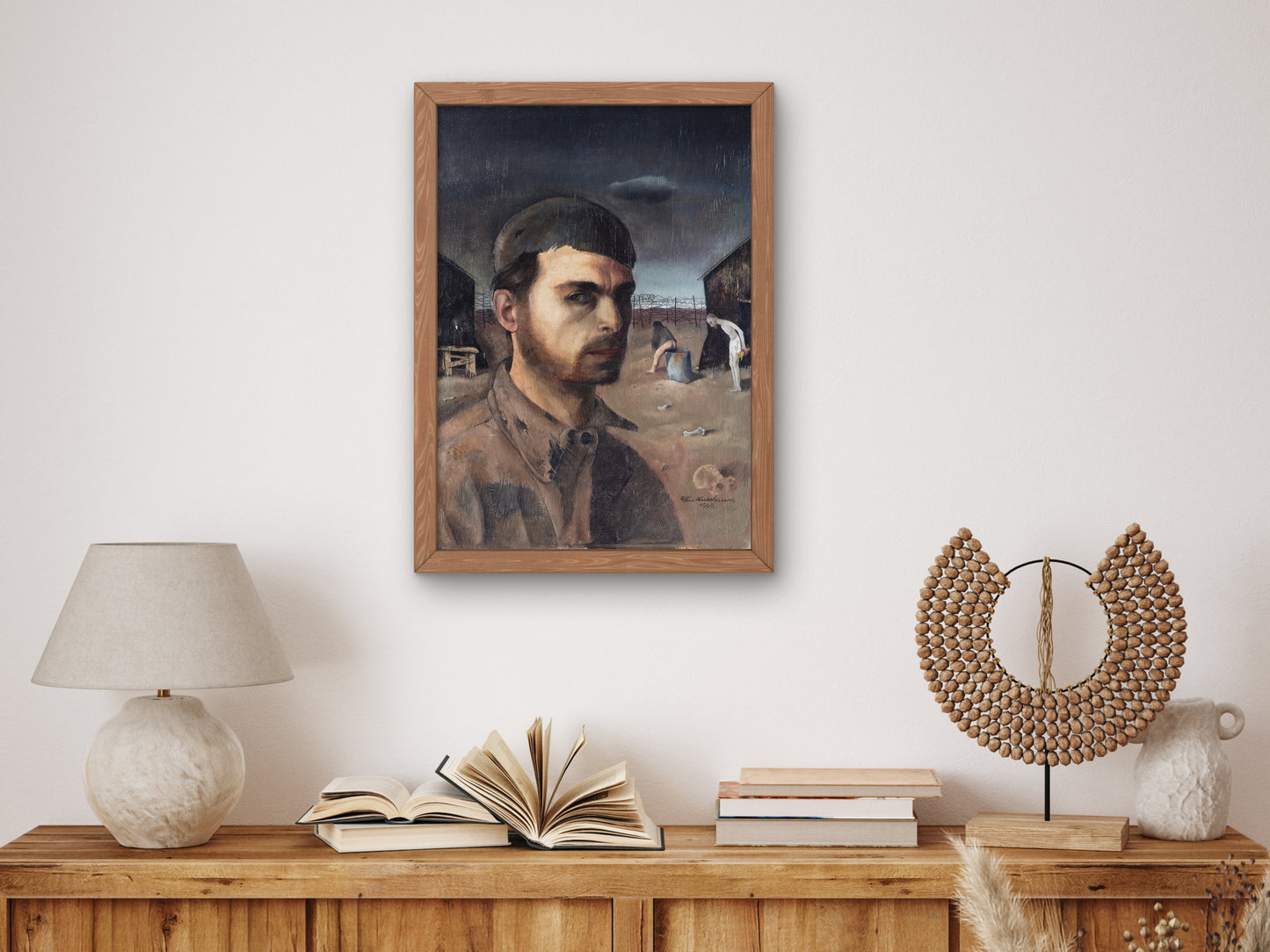 Self Portrait in the Camp by Felix Nussbaum 1940, Wall Art Print, Fine Art Reproduction, Museum Quality Decor, Poster