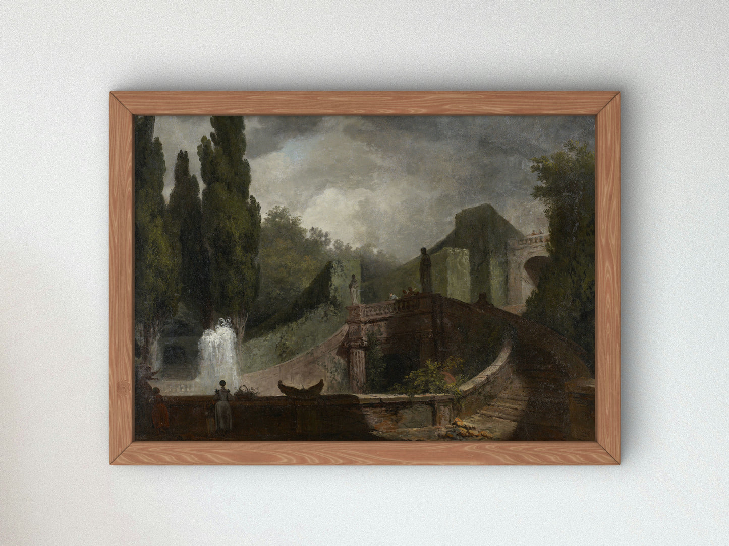 The Grand Staircase of the Villa d'Este at Tivoli by Jean Honoré Fragonard 1760, Wall Art Print, Fine Art Reproduction, Museum Quality Decor
