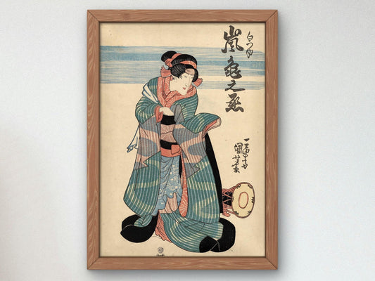 Actor Arashi Kamenojo II as Shiratsuyu by Utagawa Kuniyoshi, 1840, Japanese Woodblock Prints, fine art print