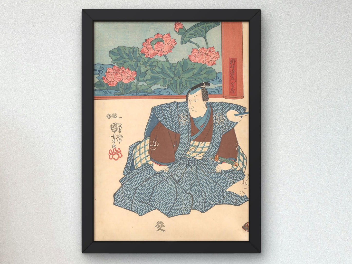 Actor at Folding Screen by Utagawa Kuniyoshi, 1848, Japanese Woodblock Prints, fine art print