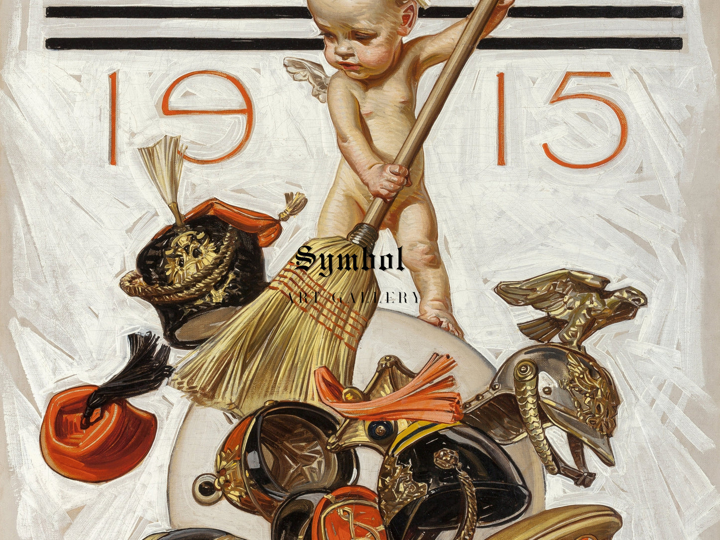 New Year's Baby, Cleaning Up by Joseph Christian Leyendecker 1915, Wall Art Print, Fine Art Reproduction, Museum Quality Decor, Poster