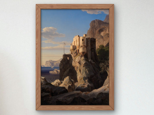 San Francesco near Amalfi by Ernst Fries 1828, Wall Art Print, Fine Art Reproduction, Museum Quality Decor, Poster