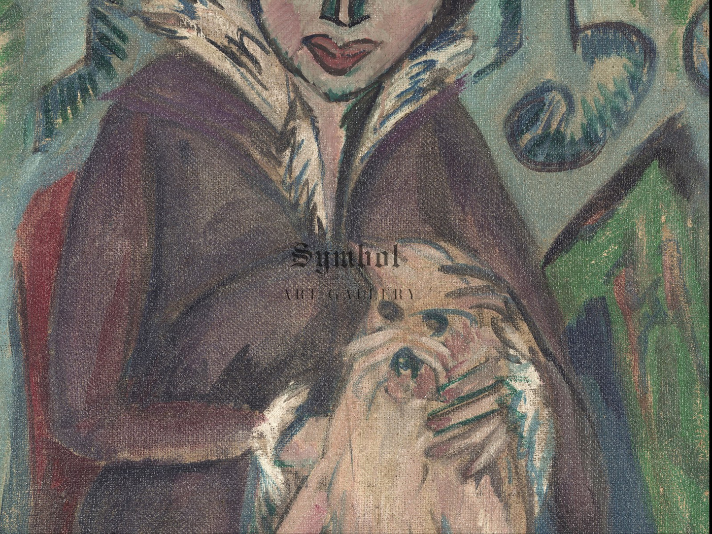 Woman with Dog I by Ernst Ludwig Kirchner 1912, Wall Art Print, Fine Art Reproduction, Museum Quality Decor, Poster