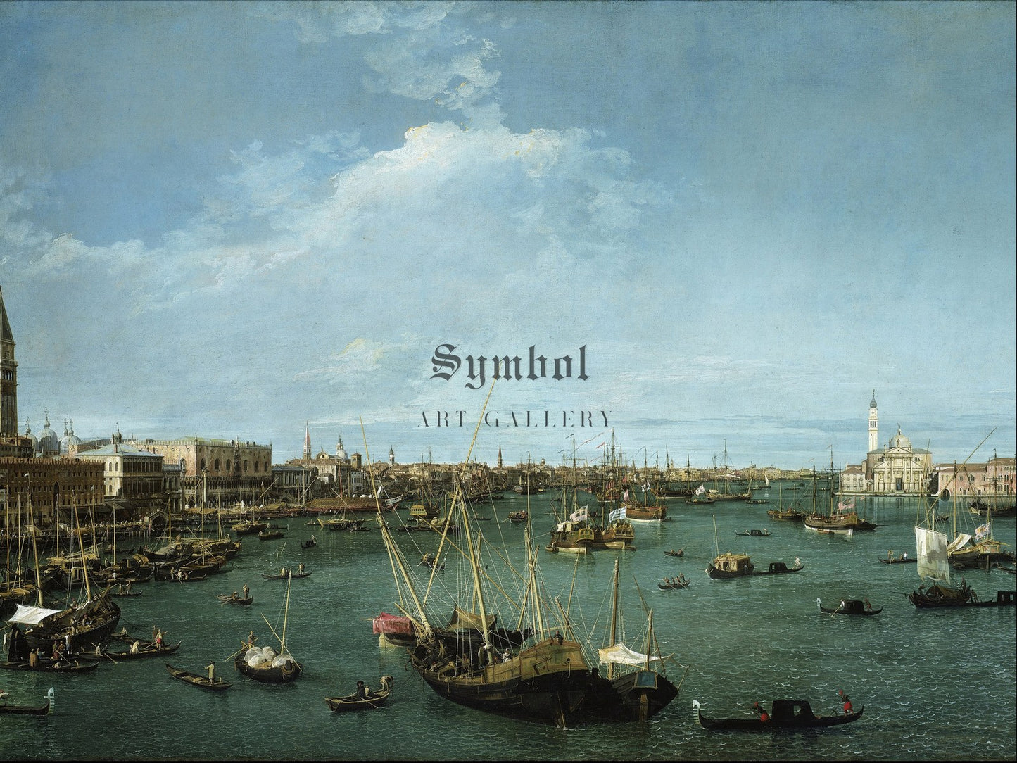 Basin of San Marco Venice by Canaletto 1738, Wall Art Print, Fine Art Reproduction, Museum Quality Decor, Poster
