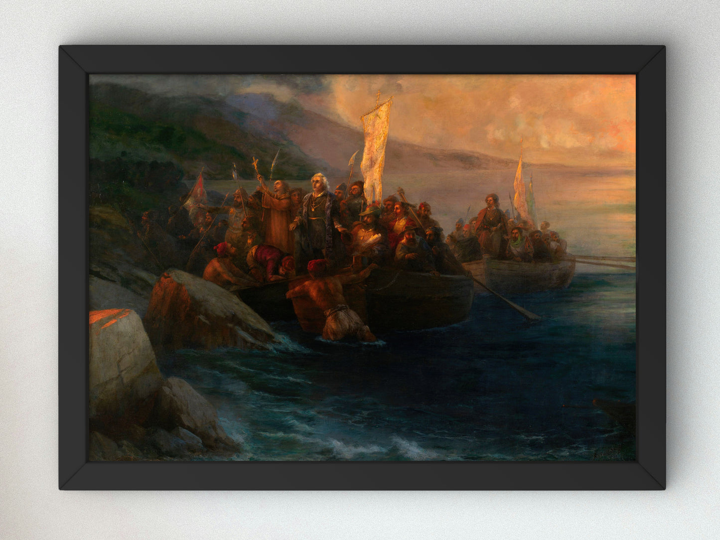 The Disembarkation of Christopher Columbus by Ivan Konstantinovich Aivazovsky 1892, Wall Art Print, Fine Art Reproduction, Museum Quality