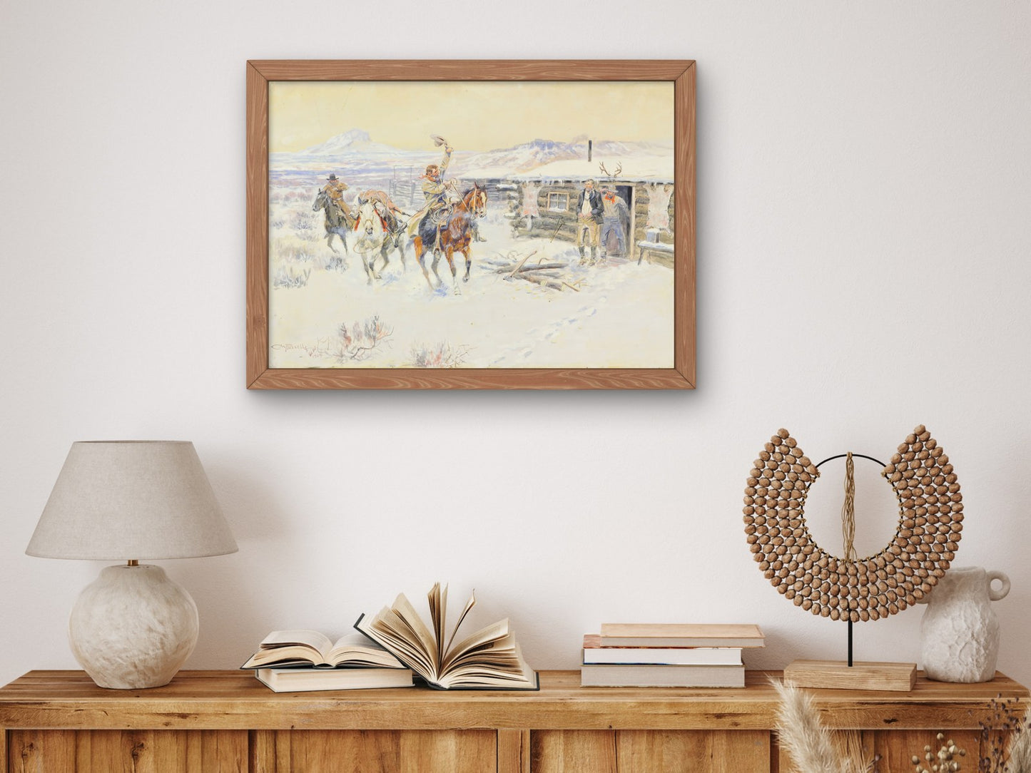 Christmas at the Line Camp by Charles Marion Russell 1904, Wall Art Print, Fine Art Reproduction, Museum Quality Decor, Poster