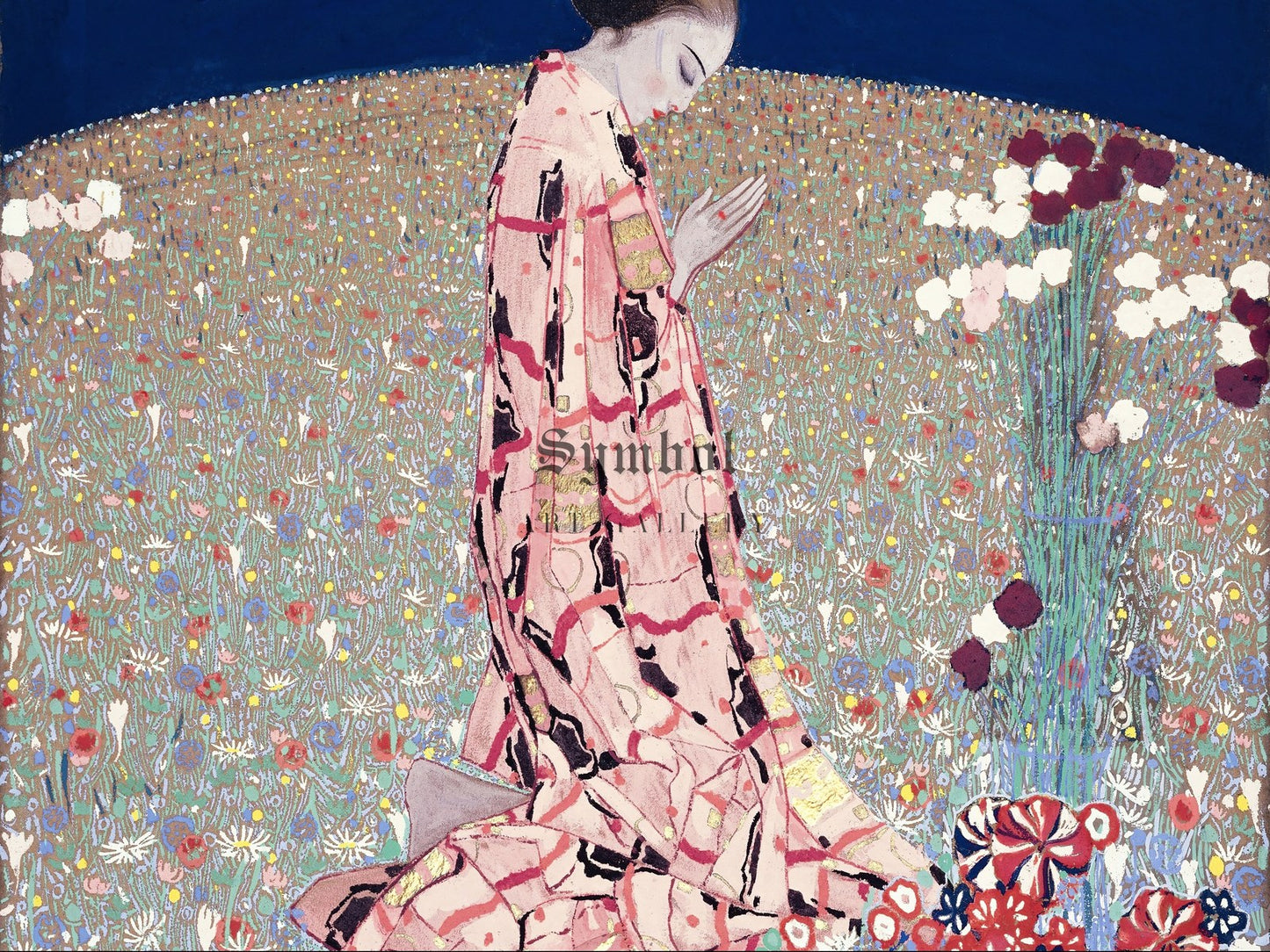 The Prayer by Felice Casorati 1914, Wall Art Print, Fine Art Reproduction, Museum Quality Decor, Poster