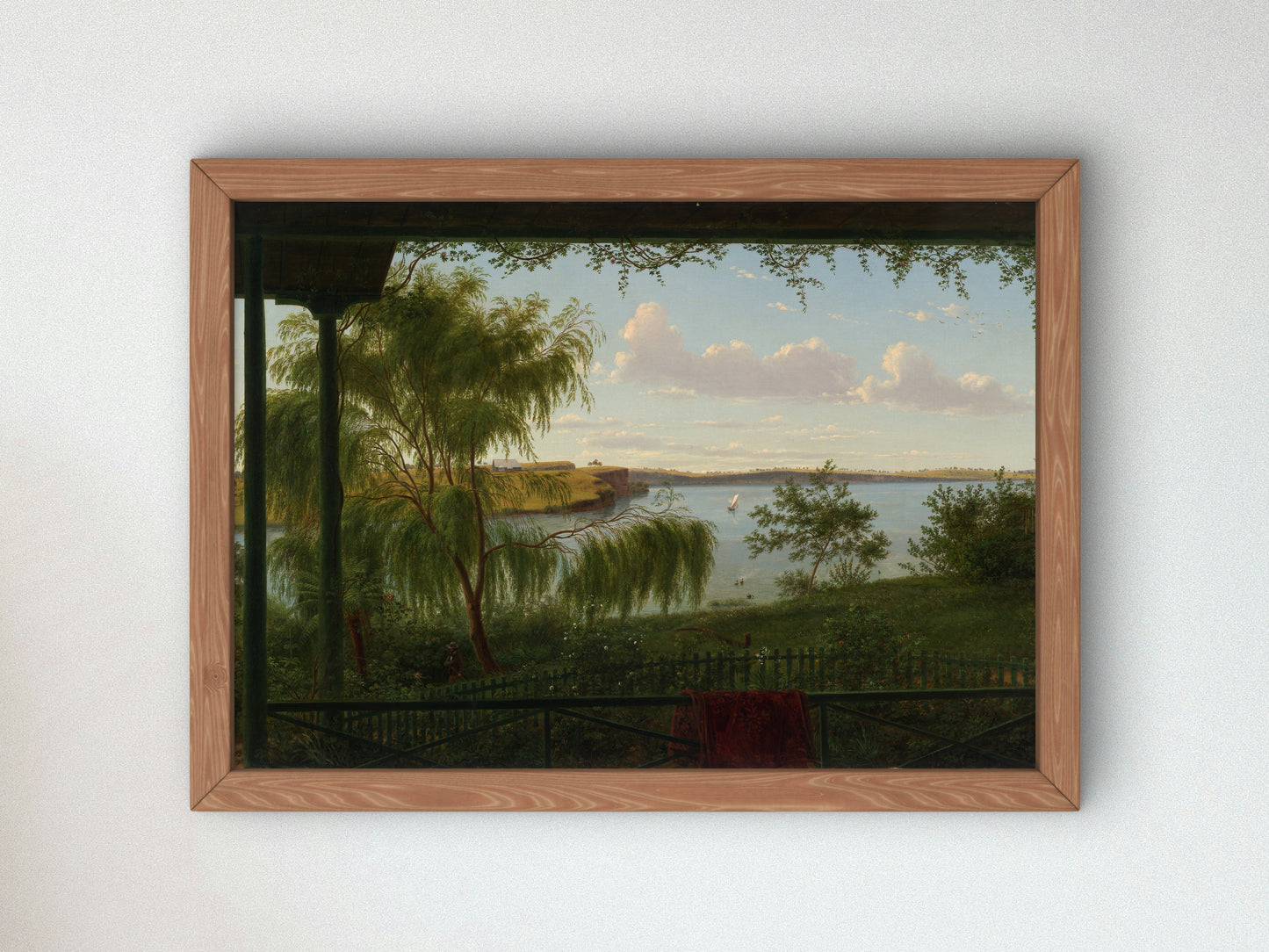 From the verandah of Purrumbete by Eugene von Guérard 1858, Wall Art Print, Fine Art Reproduction, Museum Quality Decor, Poster