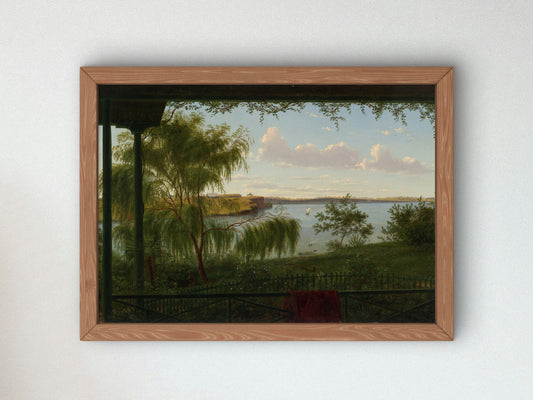 From the verandah of Purrumbete by Eugene von Guérard 1858, Wall Art Print, Fine Art Reproduction, Museum Quality Decor, Poster