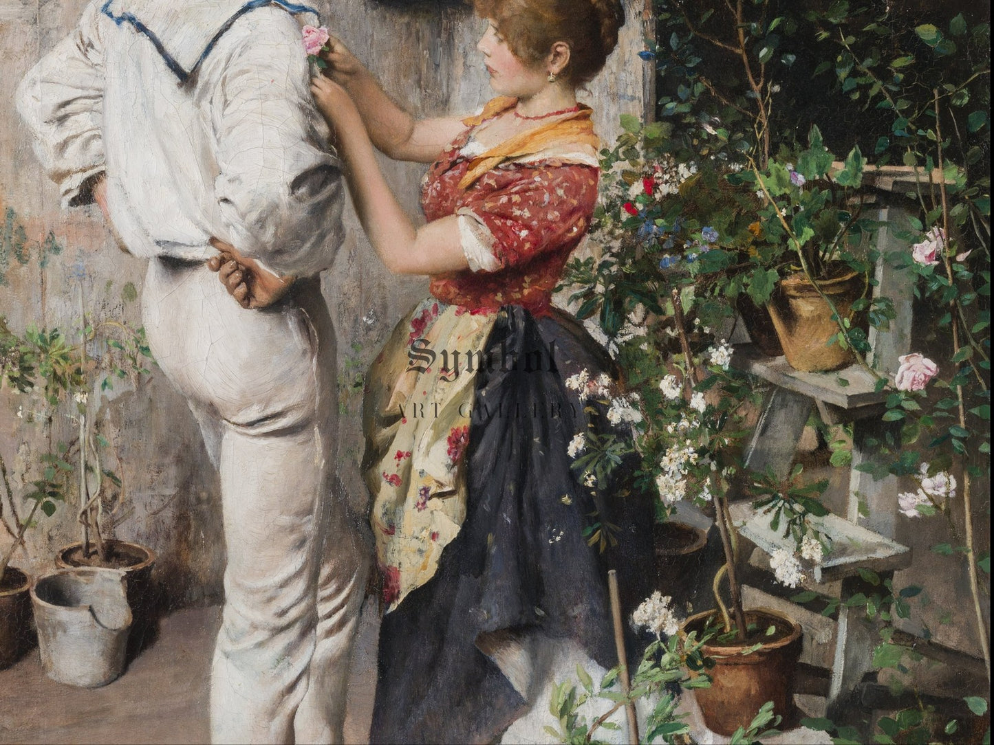 The Flower Girl by Ettore Tito 1888, Wall Art Print, Fine Art Reproduction, Museum Quality Decor, Poster