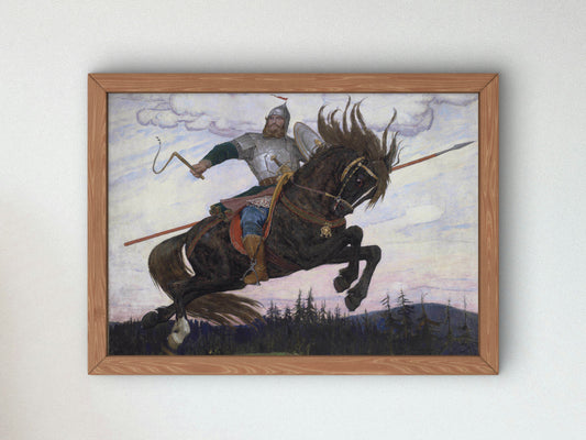 Bogatyr by Viktor Vasnetsov 1882, Wall Art Print, Fine Art Reproduction, Museum Quality Decor, Poster
