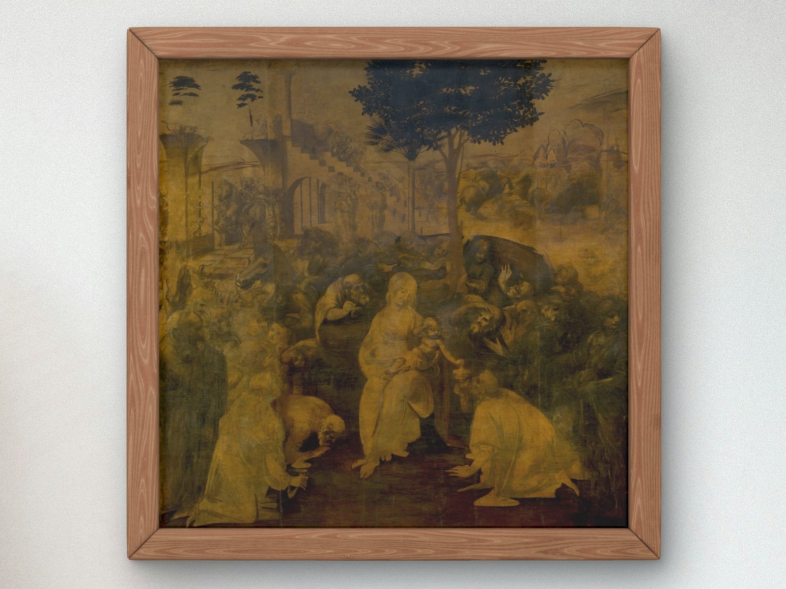 Adoration of the Magi by Leonardo da Vinci, 1481, Renaissance, fine art print