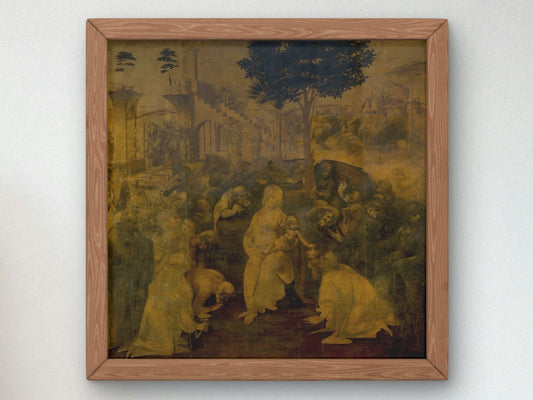 Adoration of the Magi by Leonardo da Vinci, 1481, Renaissance, fine art print