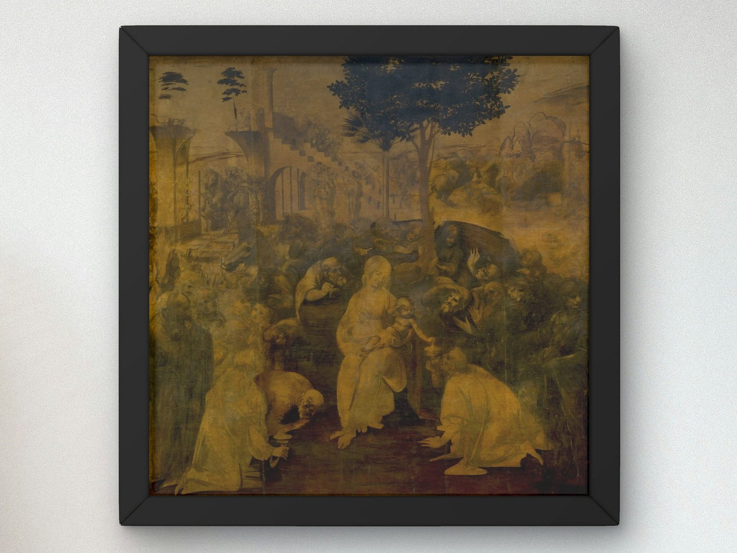 Adoration of the Magi by Leonardo da Vinci, 1481, Renaissance, fine art print